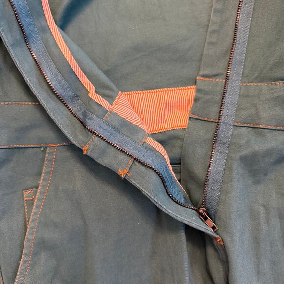 Wildfang Essential Coveralls Teal Blue Cotton Stretch Workwear Jumpsuit – Small - Picture 4 of 14